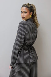 Getailleerde Blouse Gestreept Bruin