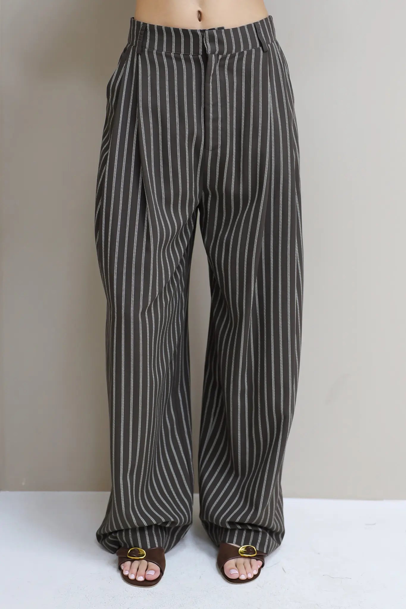 Pantalon Gestreept Bruin