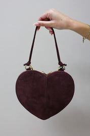 Leren Tas Hartje Bordeaux