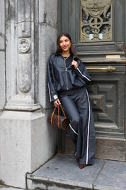 Jeans Wide Fit Streep Atelier Series Blauw