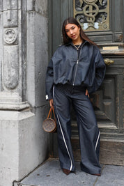 Jeans Wide Fit Streep Atelier Series Blauw