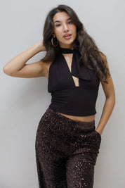 Halter Top Donker Bruin