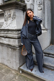 Jeans Wide Fit Streep Atelier Series Blauw