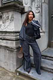 Jeans Wide Fit Streep Atelier Series Blauw