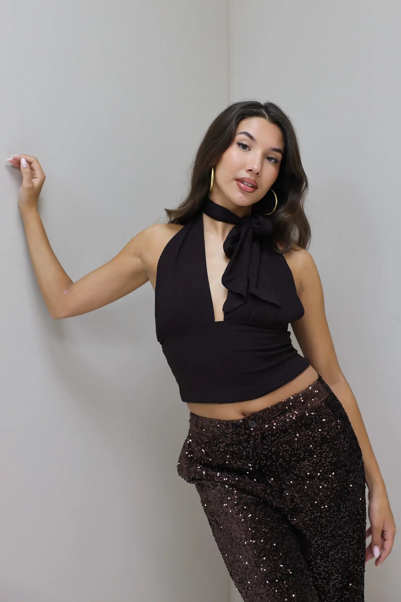 Halter Top Donker Bruin