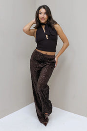 Pailletten Broek Bruin