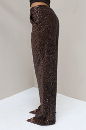 Pailletten Broek Bruin