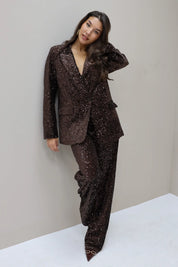 Pailletten Blazer Bruin
