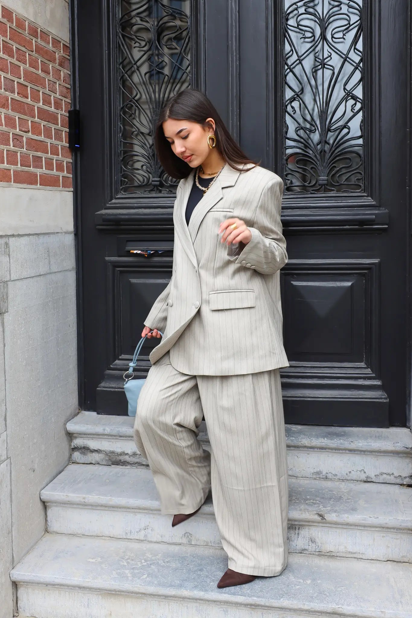 Pantalon Motief Taupe