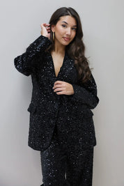 Pailletten Blazer Zwart