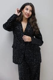 Pailletten Blazer Zwart