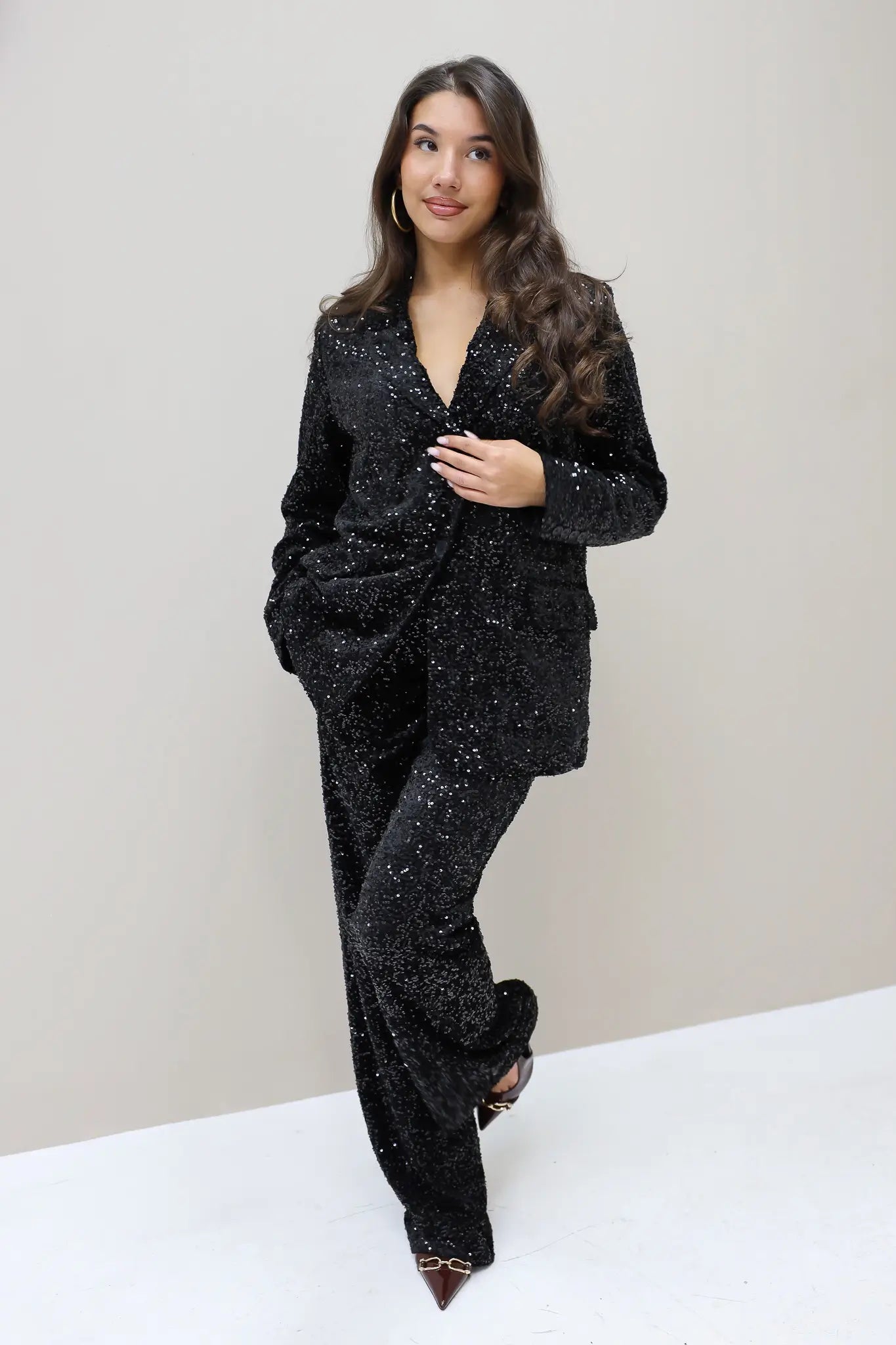 Pailletten Broek Zwart