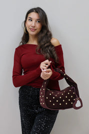 Asymmetrische Top Lange Mouwen Bordeaux