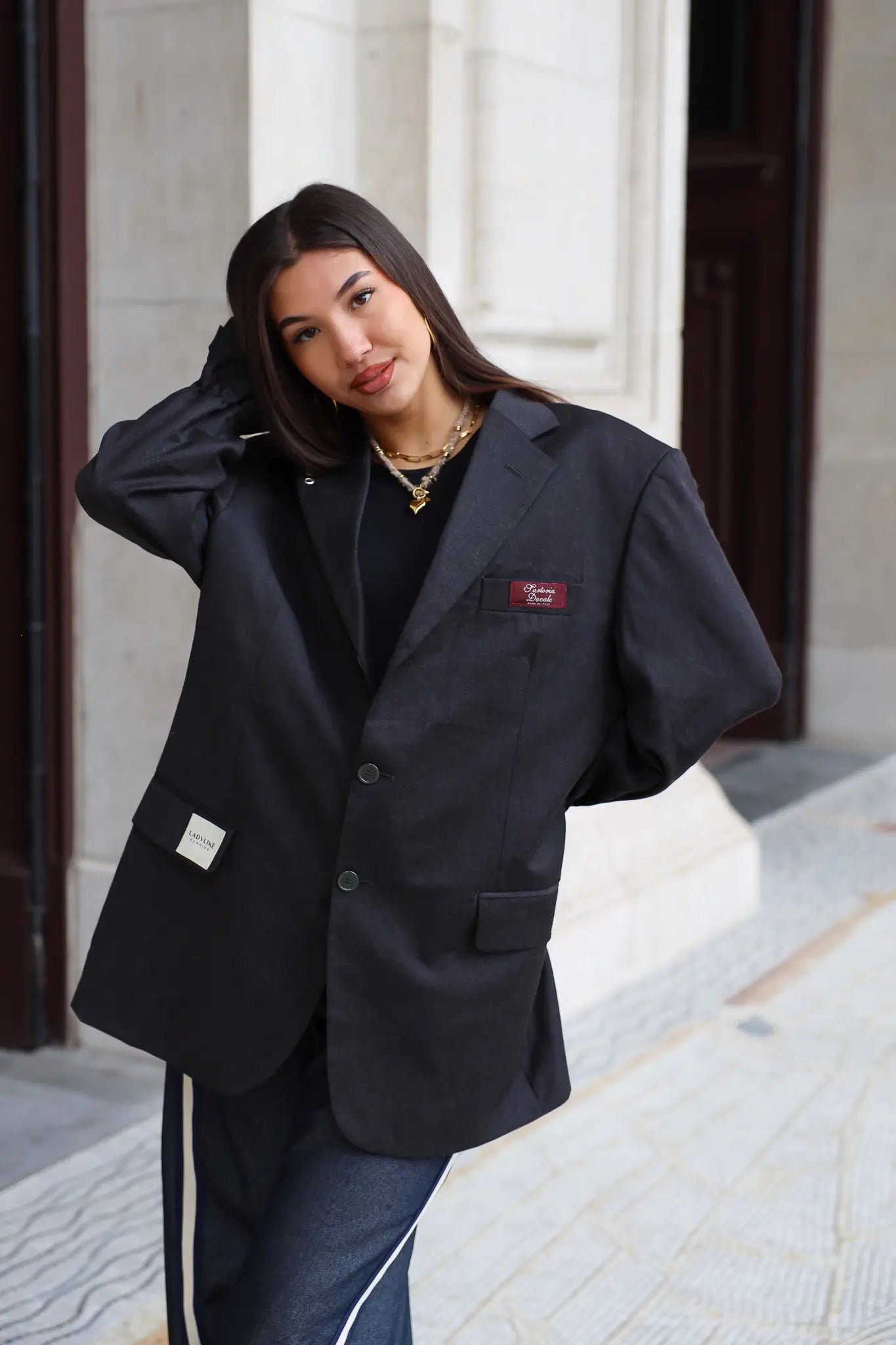 Atelier Series Reworked Blazer Donker Grijs