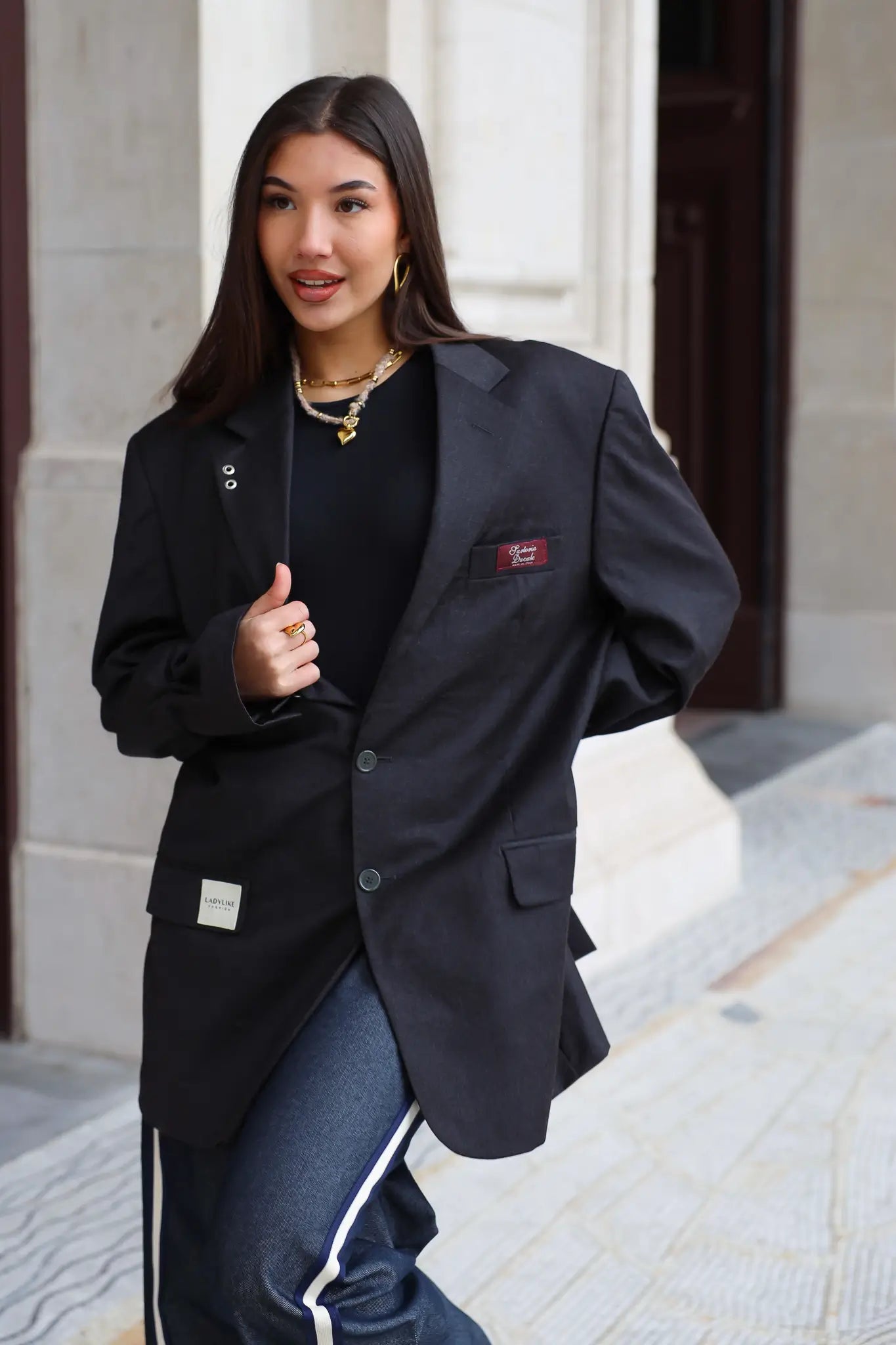 Atelier Series Reworked Blazer Donker Grijs