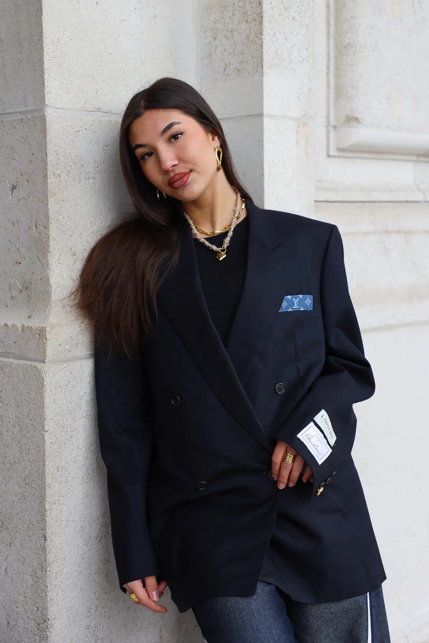 Atelier Series Reworked Designer Blazer Donker Blauw