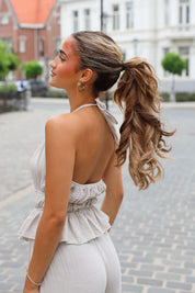 Halter Top Mousseline Beige