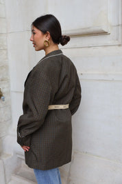 Atelier Series Reworked Blazer Geruit Bruin