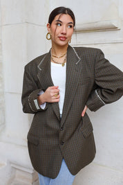 Atelier Series Reworked Blazer Geruit Bruin