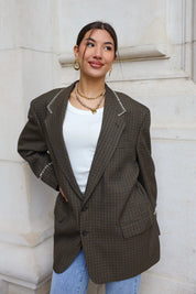 Atelier Series Reworked Blazer Geruit Bruin