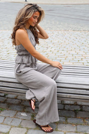 Halter Top Mousseline Taupe