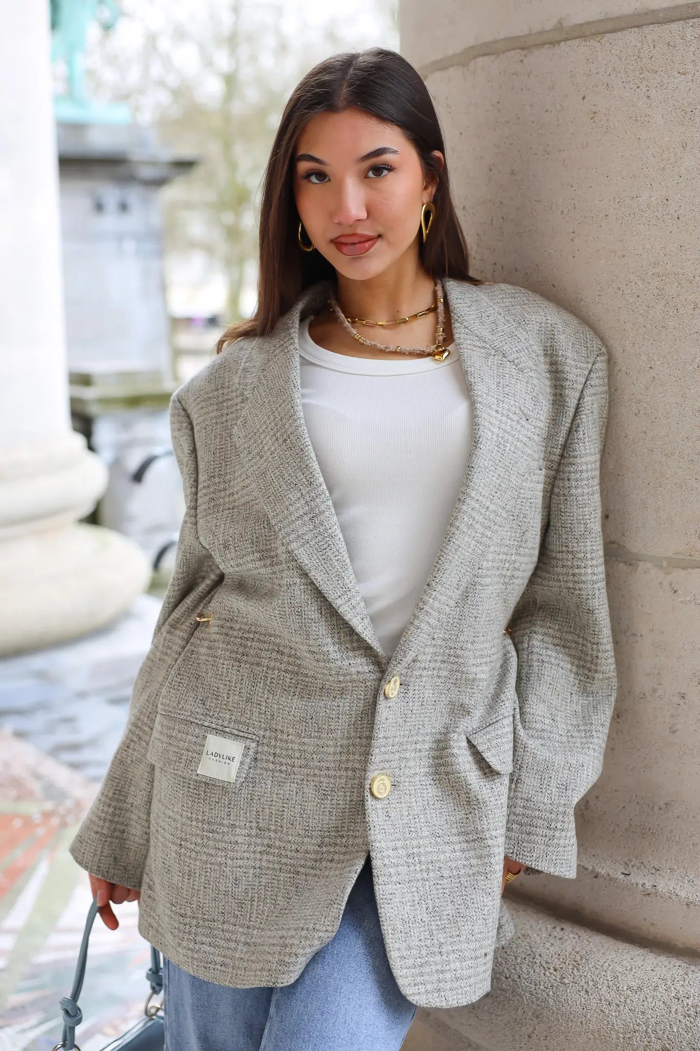 Atelier Series Reworked Designer Blazer Licht Grijs