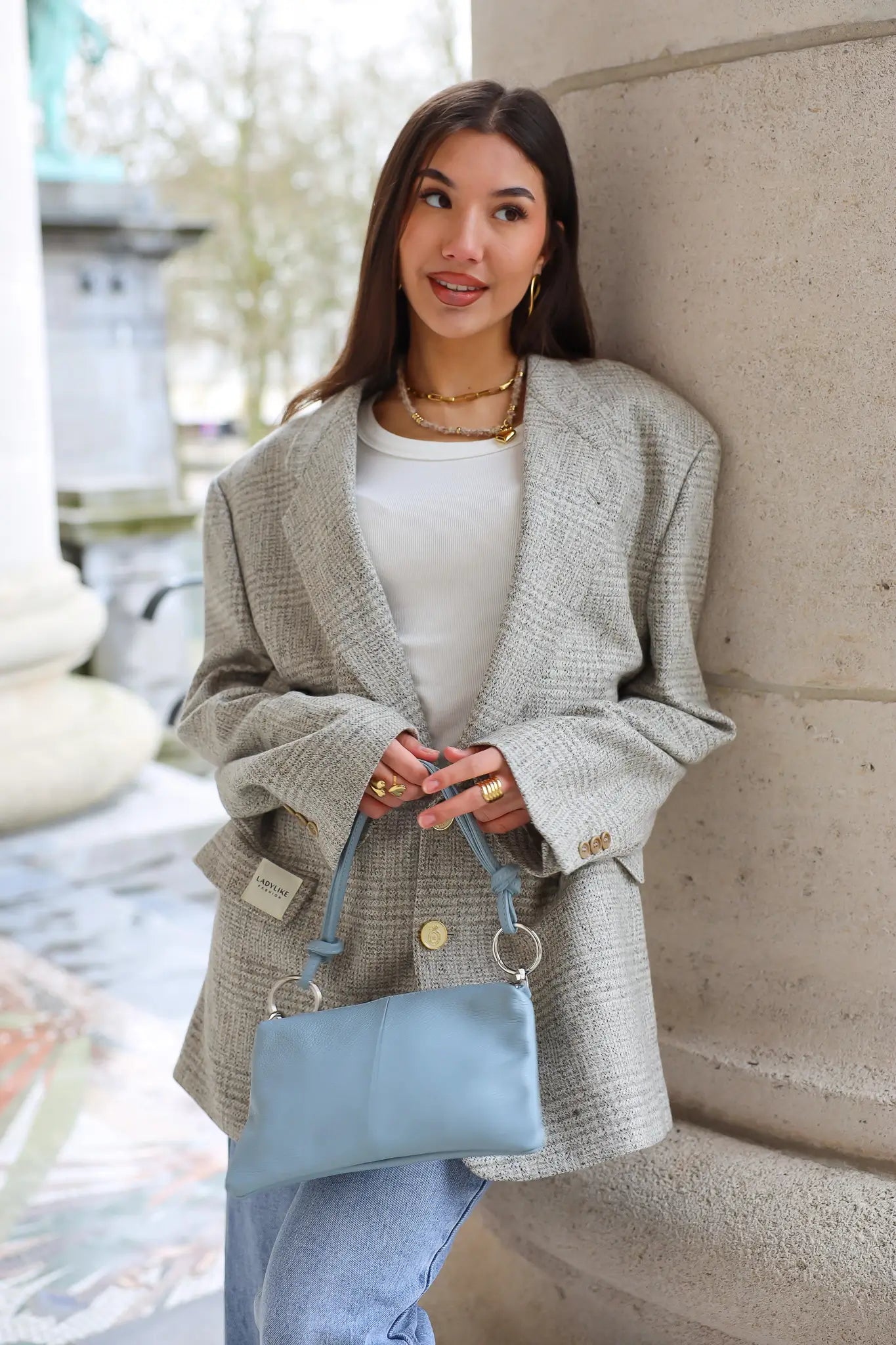 Atelier Series Reworked Designer Blazer Licht Grijs