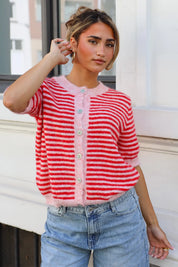 Vest Strepen Roze/Rood