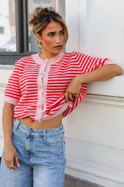 Vest Strepen Roze/Rood