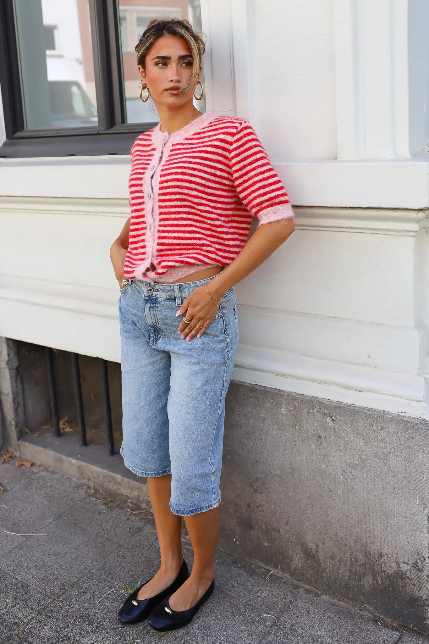 Vest Strepen Roze/Rood