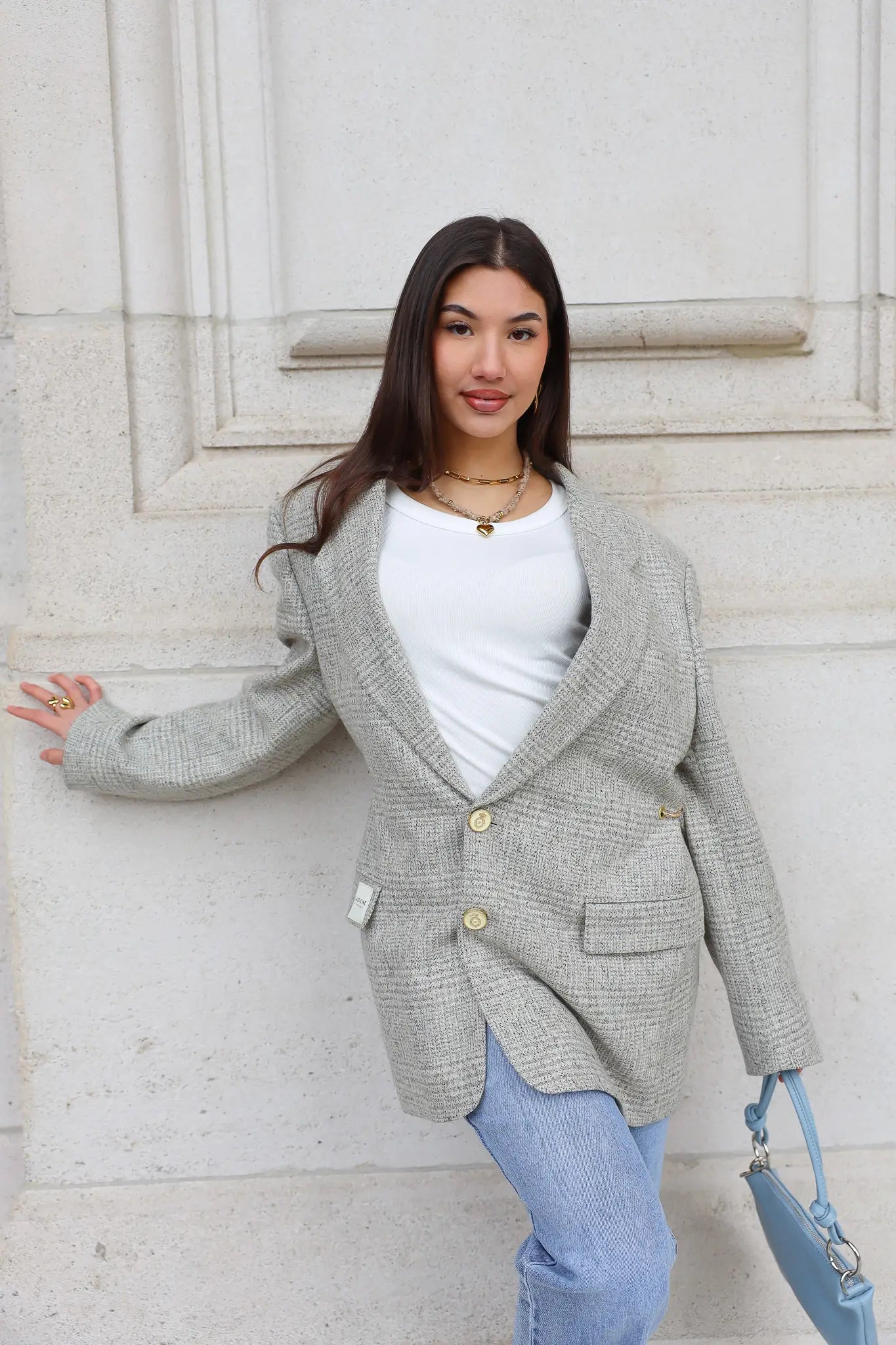 Atelier Series Reworked Designer Blazer Licht Grijs