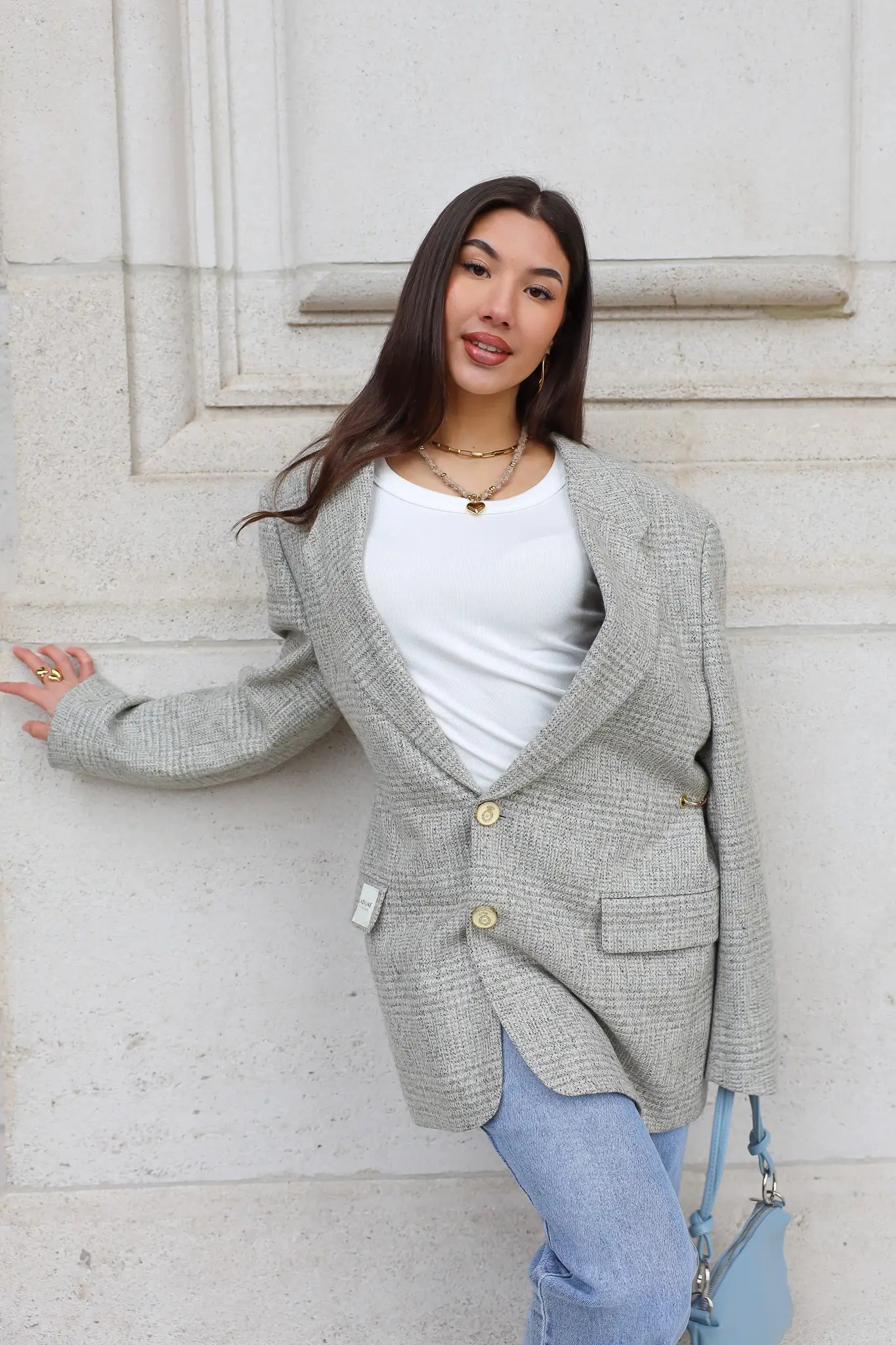 Atelier Series Reworked Designer Blazer Licht Grijs