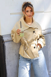 Trench Coat met Kraag Camel