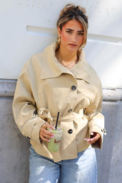 Trench Coat met Kraag Camel