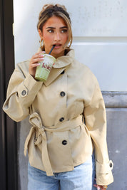 Trench Coat met Kraag Camel