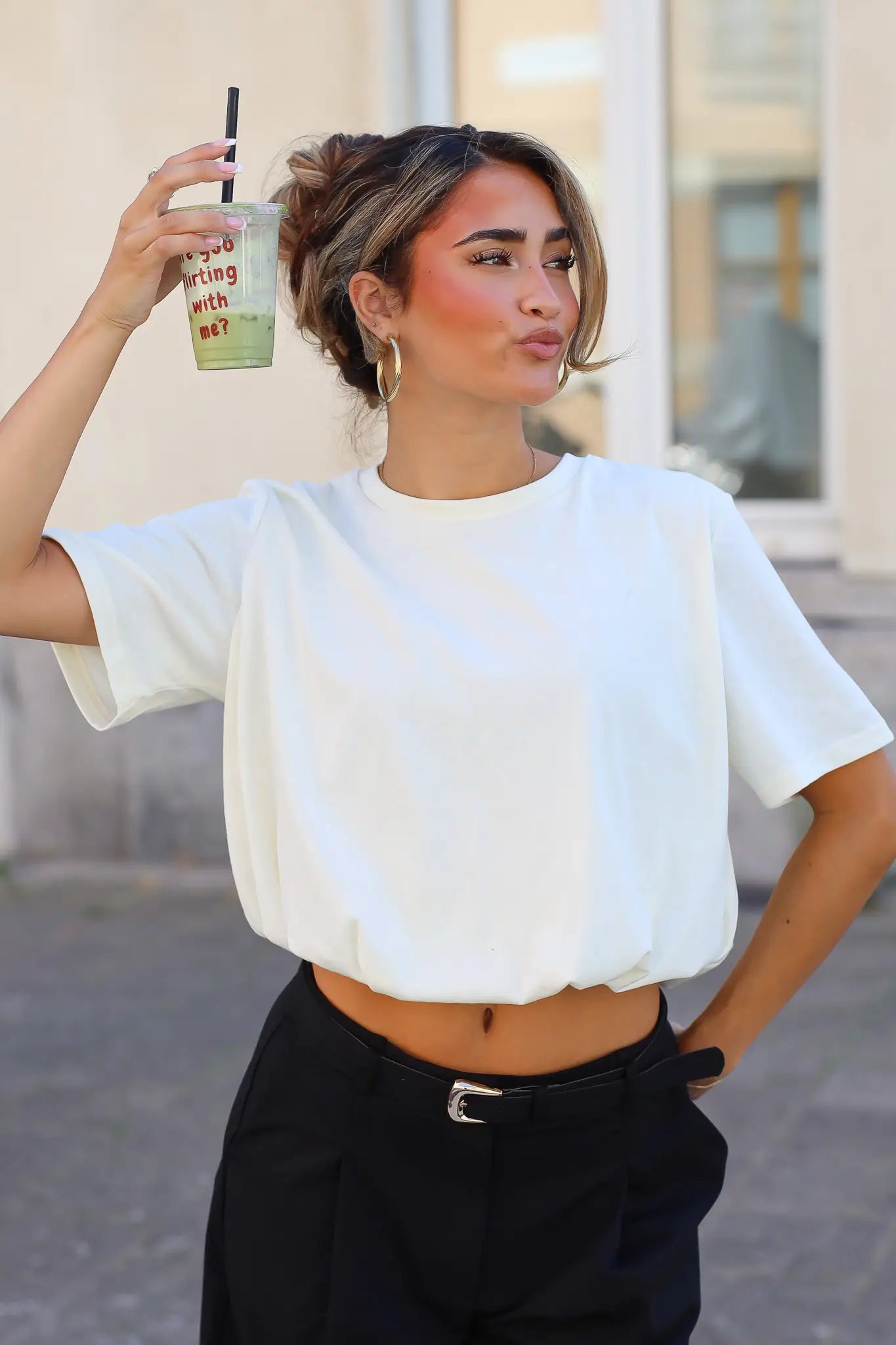 T-Shirt Ballon Fit Crème