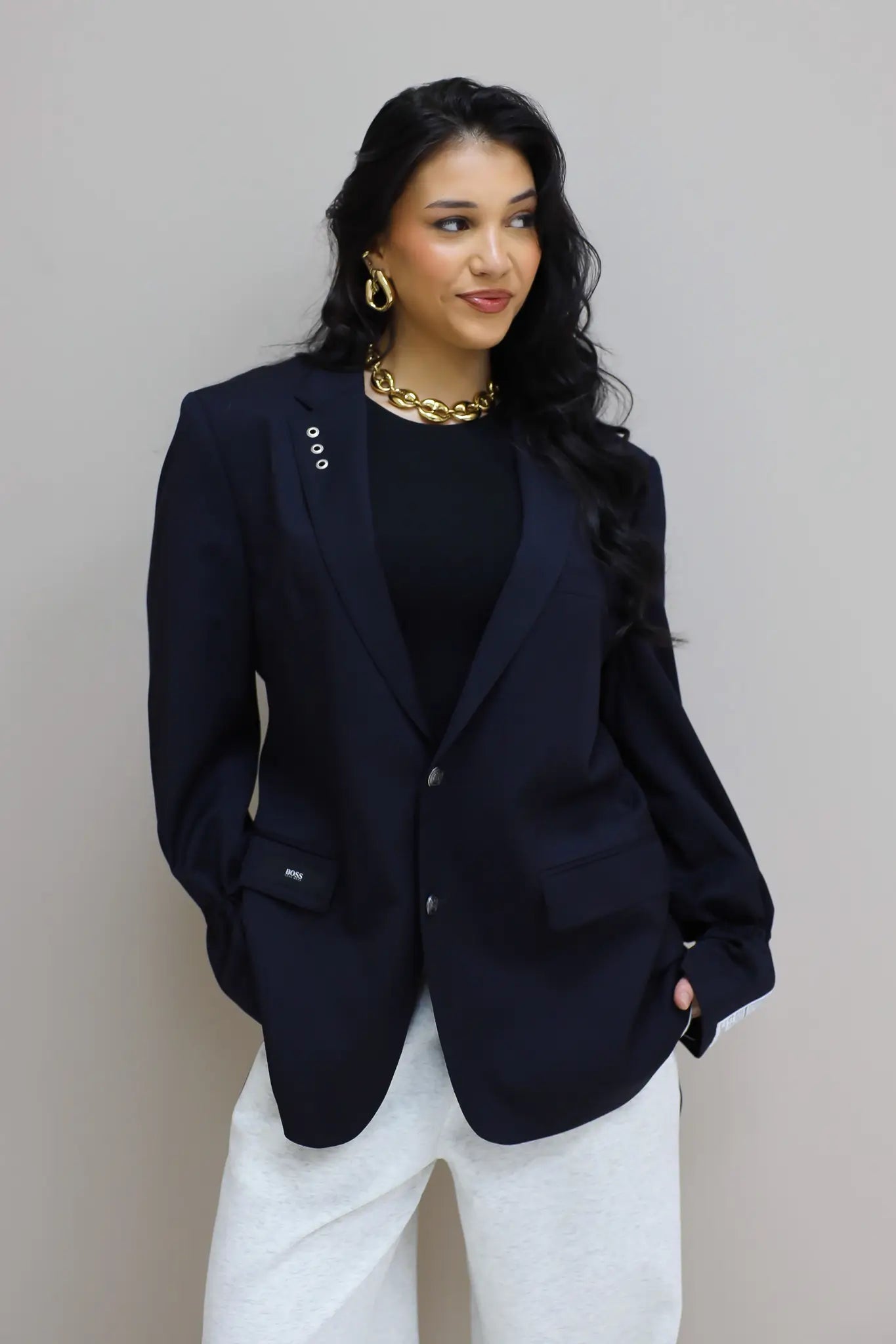 Atelier Series Reworked Designer Blazer Donker Blauw