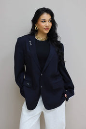 Atelier Series Reworked Designer Blazer Donker Blauw