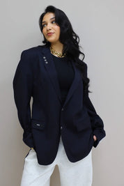 Atelier Series Reworked Designer Blazer Donker Blauw