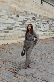 Pantalon Geruit Bruin