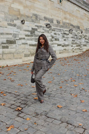 Pantalon Geruit Bruin