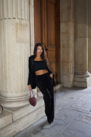 Pailletten Broek Zwart