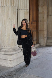 Pailletten Broek Zwart