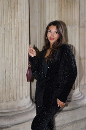 Pailletten Blazer Zwart