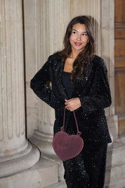 Leren Tas Hartje Bordeaux