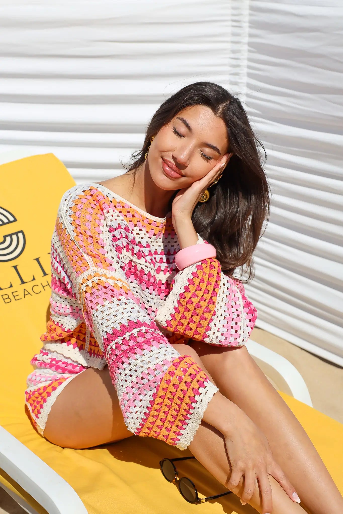 Top Lange Mouwen Gehaakt Oranje