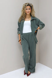 Logo Print Broek Groen