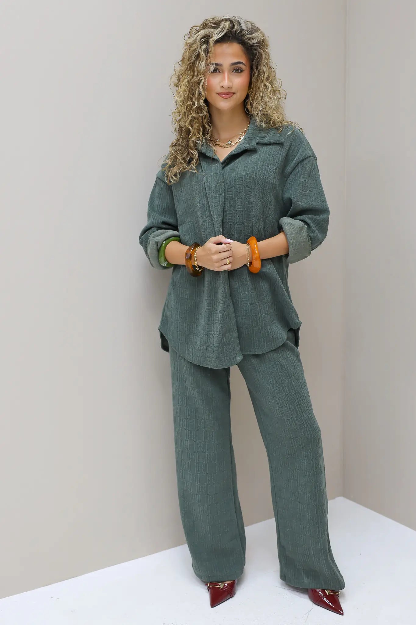 Logo Print Broek Groen