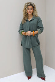 Logo Print Broek Groen