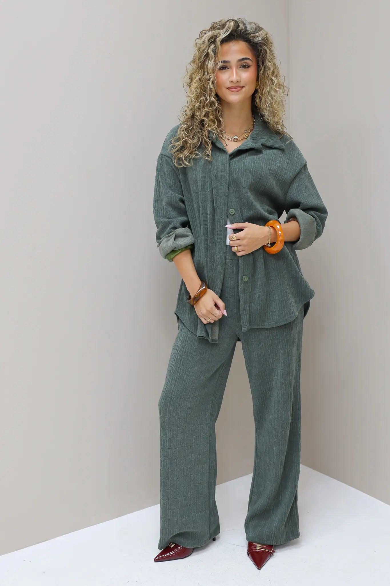 Logo Print Broek Groen